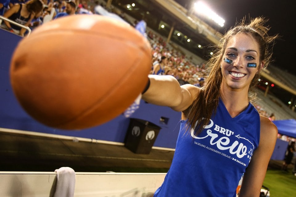 Mikki Bailey at the 2016 BvB Dallas game at the Cotton Bowl (Photo credit: Roman Pena/courtesy of DFW.com)